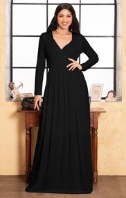 img 2 attached to Empire Cocktail Elegant Evening Maxi Dress With Versatile Long Sleeves For Women By KOH KOH