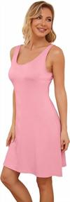 img 1 attached to Women'S Cotton Sleepwear Nightgown With Built-In Shelf Bra, Sexy Padded Full Slip Dress Undergarment