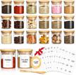 20 pack 2.5oz gmisun glass spice jars with bamboo lids, labels & airtight seals - small empty round food containers for kitchen storage & organization. logo