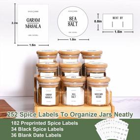img 1 attached to 20 Pack 2.5Oz GMISUN Glass Spice Jars With Bamboo Lids, Labels & Airtight Seals - Small Empty Round Food Containers For Kitchen Storage & Organization.