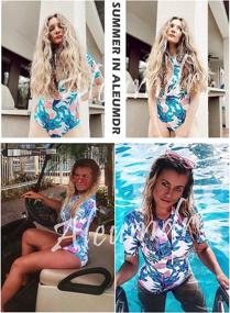 img 2 attached to Aleumdr Leopard Printed Swimsuit Swimwear Women's Clothing : Swimsuits & Cover Ups