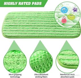 img 3 attached to 🧼 Senowi 10-Pack Microfiber Mop Pads: Reusable & Washable, Compatible with Swiffer Wetjet - 12 InchX6 Inch