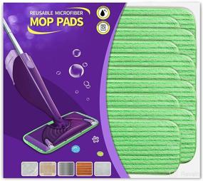 img 4 attached to 🧼 Senowi 10-Pack Microfiber Mop Pads: Reusable & Washable, Compatible with Swiffer Wetjet - 12 InchX6 Inch