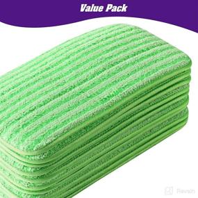 img 1 attached to 🧼 Senowi 10-Pack Microfiber Mop Pads: Reusable & Washable, Compatible with Swiffer Wetjet - 12 InchX6 Inch