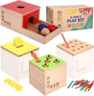 nanayo 4-in-1 montessori play kit: object permanence box, coin box, carrot harvest game, matchstick color drop game – toys for babies 6-12 months, 1 year, 2 year, and 3 year logo