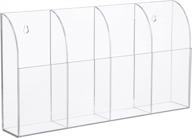 organize your space with yeeco clear acrylic wall mount - 4 compartments for remote control, makeup, pens, and more! logo
