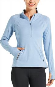 img 3 attached to Women'S Fleece Running Pullover Thermal Shirt - Long Sleeve Half Zip Exercise Winter Gear By Willit