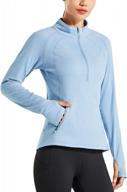 women's fleece running pullover thermal shirt - long sleeve half zip exercise winter gear by willit logo