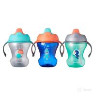 tommee tippee infant trainer sippee cup with removable handles, boy - 7+ months, 3pk: superior training sippy cup for toddlers logo