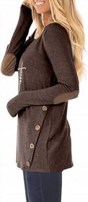 img 2 attached to Stylish And Comfortable: AELSON Women'S Faith Printed Tunic With Faux Suede Accents