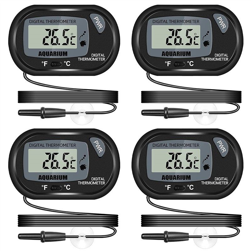 Qooltek Digital LCD Thermometer Temperature Gauge Aquarium Thermometer with  Probe for Vehicle Reptile Terrarium Fish Tank