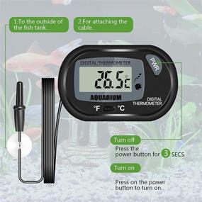 img 1 attached to 🌡️ Thlevel LCD Digital Aquarium Thermometer: Accurate Water Temperature Measurement for Fish Tank, Reptile & Turtle Tanks, Terrariums – Water-Resistant Sensor Probe & Suction Cup Included (4)