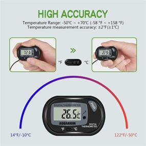 img 2 attached to 🌡️ Thlevel LCD Digital Aquarium Thermometer: Accurate Water Temperature Measurement for Fish Tank, Reptile & Turtle Tanks, Terrariums – Water-Resistant Sensor Probe & Suction Cup Included (4)