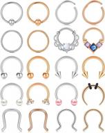 stylish 16g septum rings hoop for fashion-forward individuals - stainless steel cartilage earrings hoop helix tragus septum piercing jewelry by anicina logo
