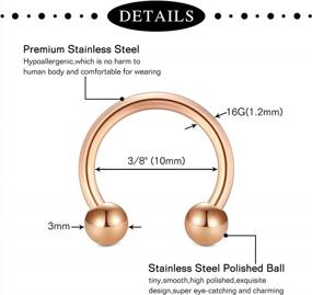img 2 attached to Stylish 16G Septum Rings Hoop For Fashion-Forward Individuals - Stainless Steel Cartilage Earrings Hoop Helix Tragus Septum Piercing Jewelry By Anicina
