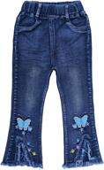 👖 peacolate super stretchy embroidered jeans denim leggings for little & big girls (ages 2-10) logo