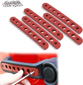 img 4 attached to Aluminum Red Grab Handle Cover Trim for Jeep Wrangler JK JKU Liberty Sahara & Unlimited 4-Doors 2007-2018 - Exterior Handles Pull Decoration (5PCS)
