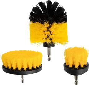 img 4 attached to Complete Auto Detailing Drill Brush Set: Wheel Cleaner, Car 🧽 Wash & Scrubber Brushes for Ultimate Cleaning - 3 Pack Set