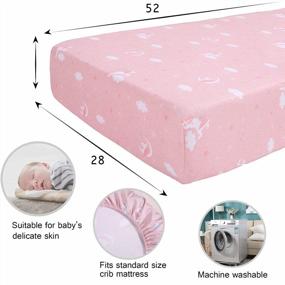 img 2 attached to UOMNY Pink Unicorn Fitted Crib Sheet - 1 Pack Nursery Bedding For Girls Room Decor