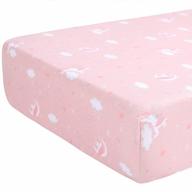 uomny pink unicorn fitted crib sheet - 1 pack nursery bedding for girls room decor логотип