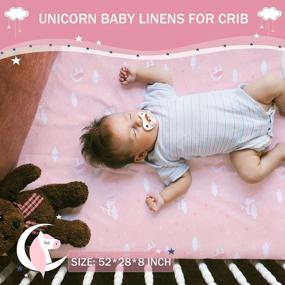 img 3 attached to UOMNY Pink Unicorn Fitted Crib Sheet - 1 Pack Nursery Bedding For Girls Room Decor