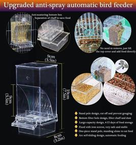 img 3 attached to 🐦 Kenond® No-Mess Bird Cage Finch Foraging Feeder - Automatic Acrylic Parrot Integrated Seed Feeder with Transparent Food Container. Ideal Cage Accessories for Small Birds like Parakeets, Canaries, Lovebirds.