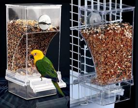 img 4 attached to 🐦 Kenond® No-Mess Bird Cage Finch Foraging Feeder - Automatic Acrylic Parrot Integrated Seed Feeder with Transparent Food Container. Ideal Cage Accessories for Small Birds like Parakeets, Canaries, Lovebirds.
