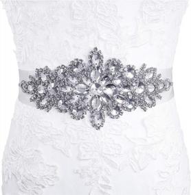 img 4 attached to Lovful Handmade Wedding Dress Belt For Women,Rhinestone Belt For Bridesmaid Dresses,Sparkly Diamond Bridal Belt Sash