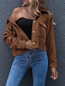 img 2 attached to 🧥 Cropped Corduroy Jackets with Pockets - Women's Clothing - Coats, Jackets & Vests by Eteviolet