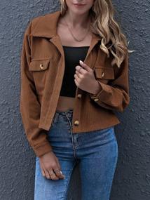 img 3 attached to 🧥 Cropped Corduroy Jackets with Pockets - Women's Clothing - Coats, Jackets & Vests by Eteviolet