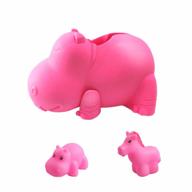 protect your little one with our silicone bath spout cover - adorable pink hippo design - includes free bathtub toys - ideal for kids' bathroom safety! logo