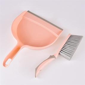 img 3 attached to 🧹 Peachy Pink Mini Broom and Dustpan Set: Ideal for Floor, Sofa, Desk, Keyboard, and Car Cleaning