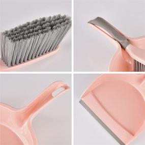 img 1 attached to 🧹 Peachy Pink Mini Broom and Dustpan Set: Ideal for Floor, Sofa, Desk, Keyboard, and Car Cleaning