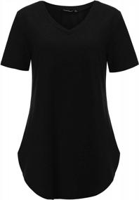 img 2 attached to Women'S V Neck Casual Tee Tops By StyleDome - Short Sleeve, Loose Fitting Summer Shirts