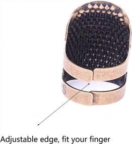 img 1 attached to AXEN 4-Pack Metal Copper Sewing Thimbles For Finger Protection - Two Sizes - Essential DIY Sewing Tools