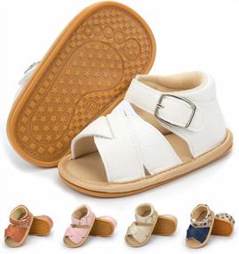 img 4 attached to Summer Flowers Infant Toddler Sandals With Rubber Sole, PU Leather And Mesh | Perfect For First Walkers | Ideal For Outdoor Casual Style | Available For Baby Girls And Boys