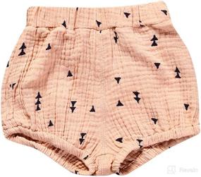 img 2 attached to 👶 Adorable JELEUON 3 Pack of Little Baby Girls Boys Cotton Linen Blend Cute Bloomer Shorts