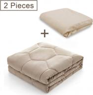 yemyhom 100% дышащее утяжеленное одеяло со съемным хлопковым пододеяльником для легко чистящихся тяжелых одеял для взрослых и детей 15 фунтов 48 ''x72'' камень двойного размера логотип