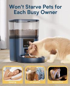 img 2 attached to Автоматический фонтанчик для домашних животных и кормушка для кошек на 17 чашек от Oneisall