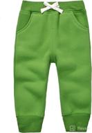 👖 cozy and adjustable mini eggs kids pants: drawstring elastic toddler cotton sweatpants for winter - sizes 12-24 months, 3t, 4t, 5t логотип