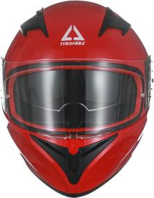 img 2 attached to 🏍️ DOT Approved TRIANGLE Motorcycle Full Face Flip up Helmet with Dual Visor for Men Women - Motocross Street Bike Helmet featuring Pinlock PC Fins