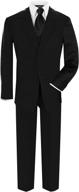 👔 stylish gn214 boys formal dresswear in sleek black - perfect boys' clothing for special occasions! logo