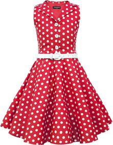 img 4 attached to BlackButterfly Vintage Polka 🦋 Dot Girls' Dress - Holly Collection