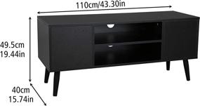 img 2 attached to Mid-Century Modern TV Stand And Entertainment Center For Living Room - Fits TVs Up To 50 Inches, With Shelves And Doors For Storage, In Sleek Black Design