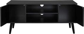 img 1 attached to Mid-Century Modern TV Stand And Entertainment Center For Living Room - Fits TVs Up To 50 Inches, With Shelves And Doors For Storage, In Sleek Black Design