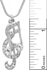 img 1 attached to Sparkling Crystal Necklace: Stunning Music Note Clefs & Ottavas By Spinningdaisy