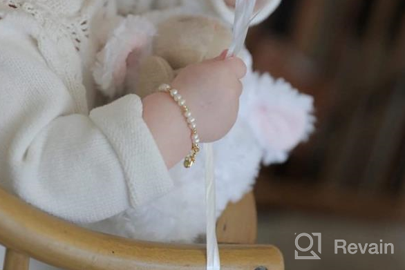 img 1 attached to 👼 14K Gold-plated Children's Bracelet and Necklace Set with Cultured Pearls and Cross Charm - Perfect Baptism, Christening or First Communion Gift for Girls review by Katie Washington