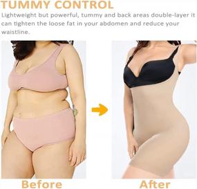 img 3 attached to Slenderize Your Figure With ANGOOL Butt Lifting Full Body Shaper: Tummy Control And Thigh Slimming Shapewear For Women