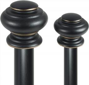 img 1 attached to Decopolitan Urn Telescoping Double Drapery Rod Set, 72-144", Antique Bronze