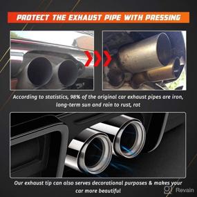 img 1 attached to 🚗 Apeixoto Adjustable Inlet Exhaust Tip - 1.5-2.0 Inch Inlet, 3.5 Inch Outlet, 9 Inch Length - Black Coated Stainless Steel with Bolt On Design